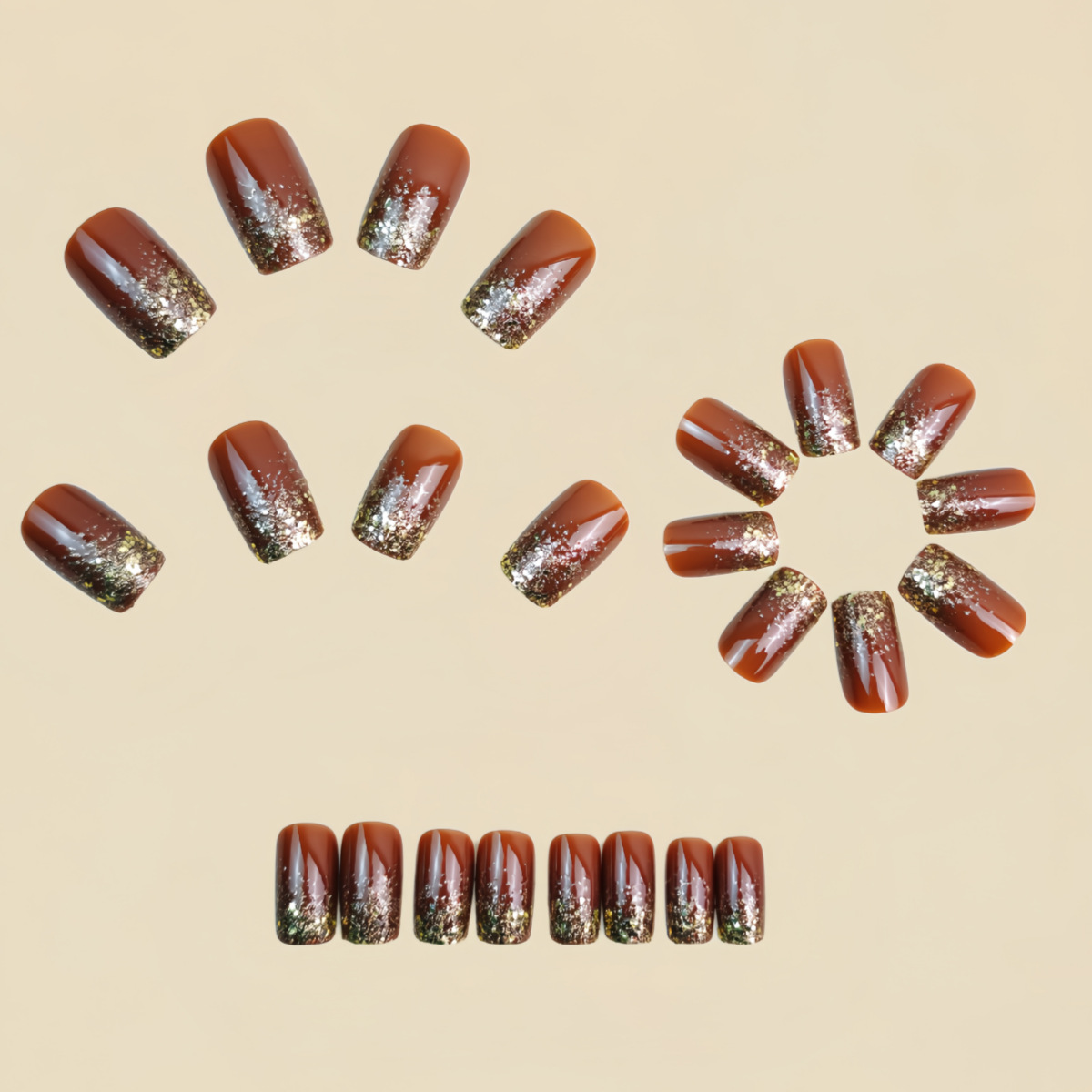 Short Medium fake nails Gradie - огляд і ціна Nail Art Design