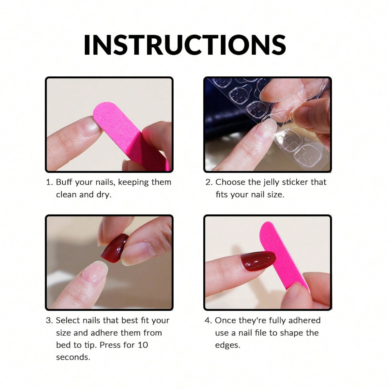 10pcs Handmade Coffin Shaped N - огляд і ціна Nail Art Red