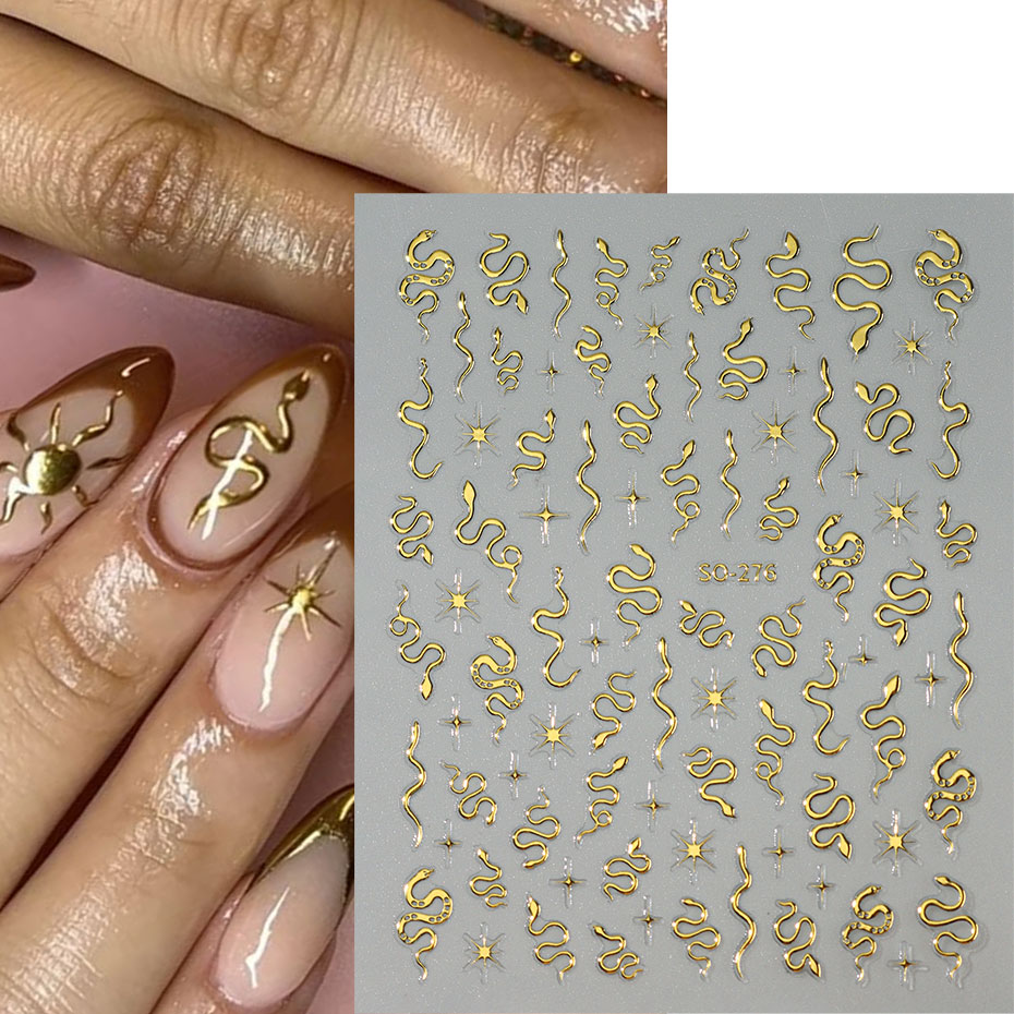 3pcs 3D Black Snake Nail Art S - огляд і ціна Nail Art Gothic