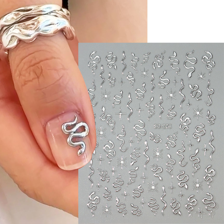 3pcs 3D Black Snake Nail Art S - огляд і ціна Nail Art Gothic