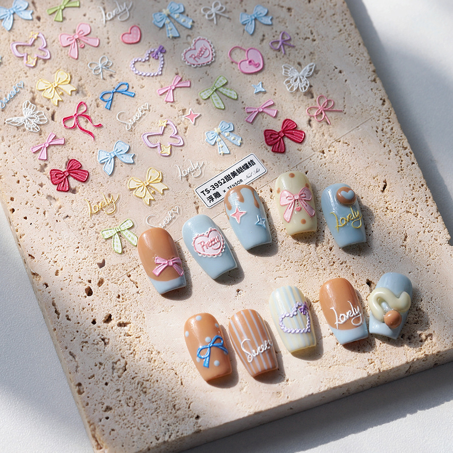 TENSOR NAIL Pastel Bow Heart B - огляд і ціна Nail Art Elegan