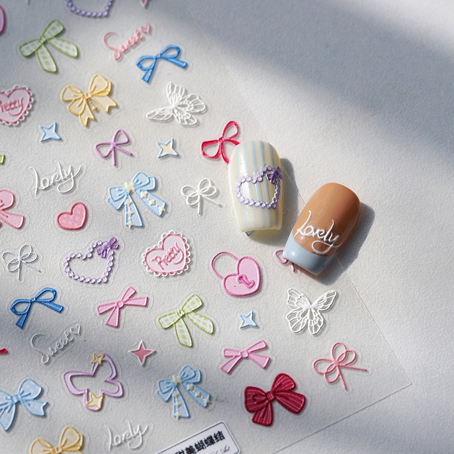 TENSOR NAIL Pastel Bow Heart B - огляд і ціна Nail Art Elegan