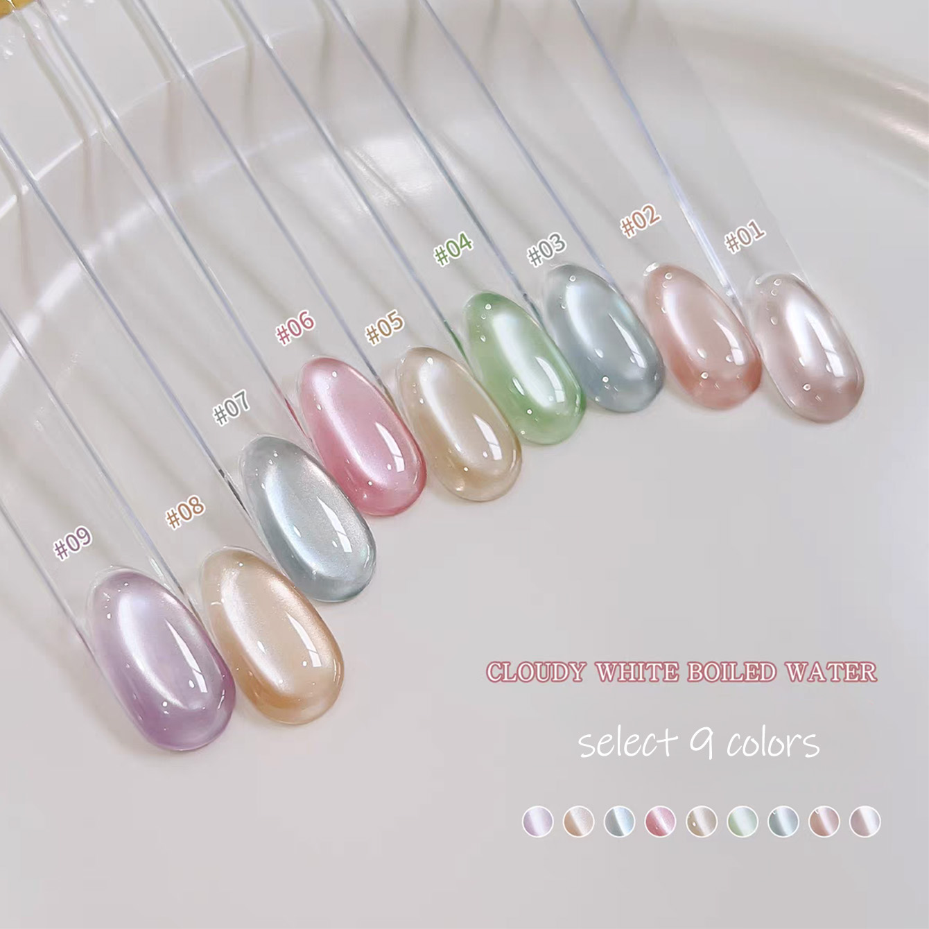 SHAKA 1pcs Clear Cloudy White  - огляд і ціна Nail Art Cat Eye Pink